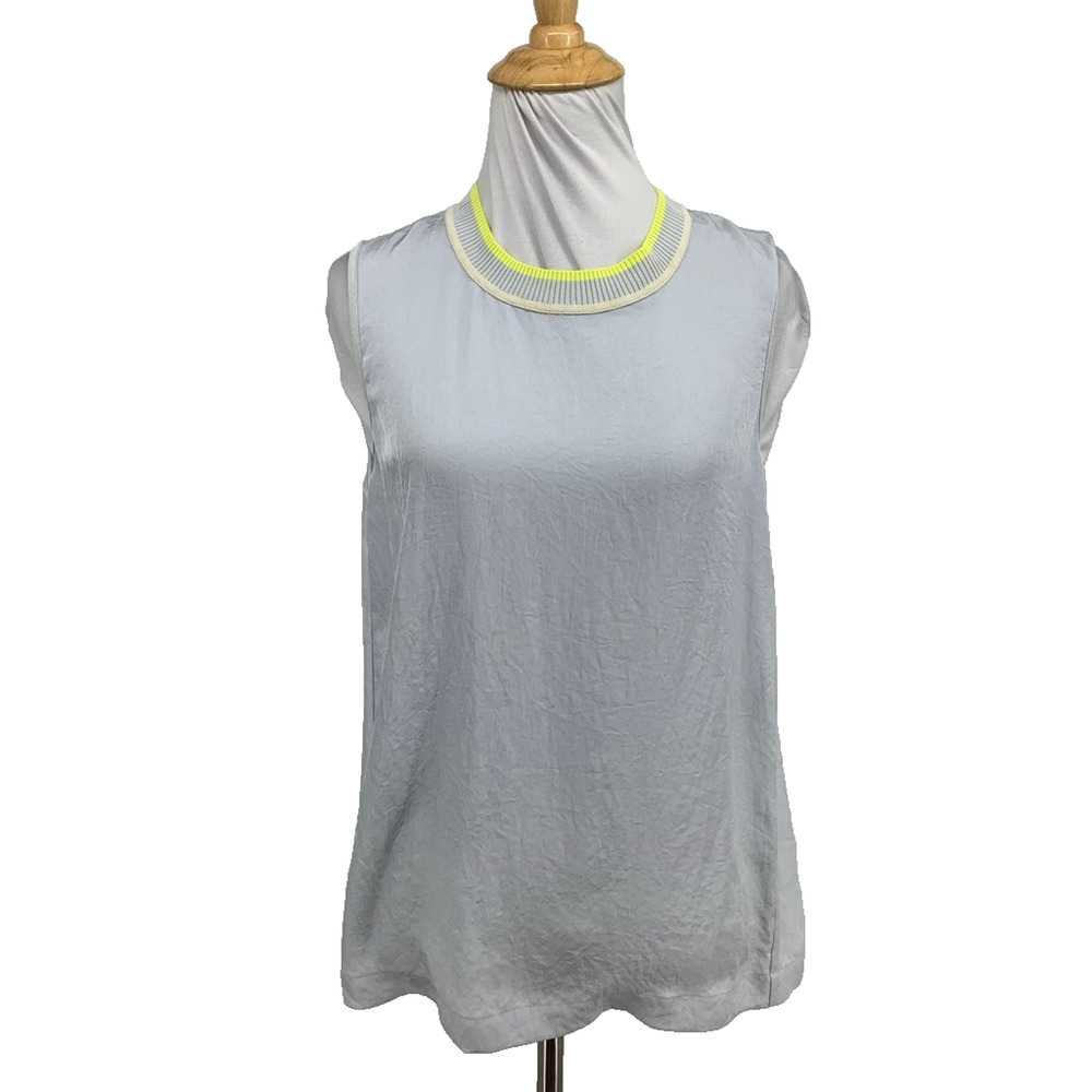 Rag & Bone Tank Top Womens S Small Light Blue Stretch Sleeveless Ribbed Trim
